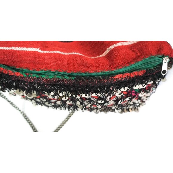 Moroccan Vintage Kilim Bag: Handmade Sequins Crossbody Purse - Picture 6 of 9